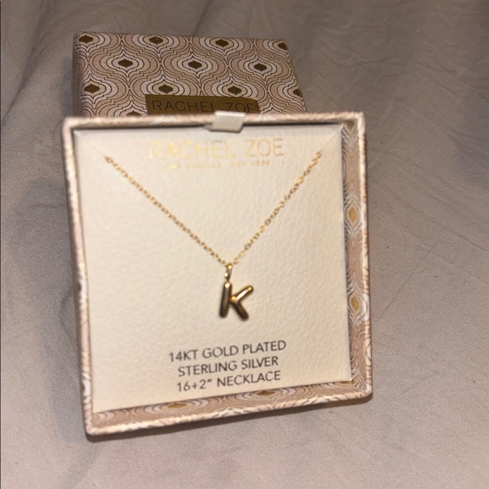 Rachel Zoe Gold Plated Initial 'K' Necklace